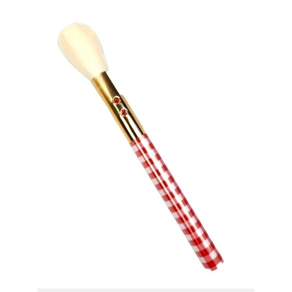 SLMISSGLAM Gingham Face Brush With red gingham handle And crystal embellishment